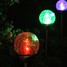 Light Crackle Ball Color Changing Garden Lamp Set Glass Solar Stake - 2
