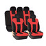 Piece Black Washable Universal Car Seat Covers Front Rear Red Protectors - 1