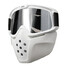 Lens Silver Riding Modular Face Mask Shield Detachable Goggles Motorcycle Helmet - 2