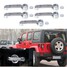 One 4 Pcs Door Handle Cover Trim Jeep Wrangler JK Silver ABS - 1