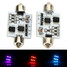 Flash Strobe 15SMD Pair RGB Remote Control 5050 Car LED Light Interior Lamp T10 - 1