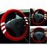 Red Black Car Steel Ring Wheel Cover Gray Plush 38CM Brown - 3