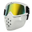 Motorcycle Helmet Riding Modular Face Mask Shield Yellow Lens Detachable Goggles - 3