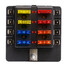 with LED Car Boat Marine 12V 24V Trike Way Blade Fuse Box Holder Warning Light - 4