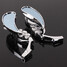 Design Skull Blade Motorcycle Mirrors Silver - 5