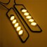 Light Pair Shape Teeth Yellow 800LM White Daytime Running Fog Turn Signal COB LED DRL - 3