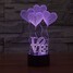 Night Light Heart 3d Art Led Night Light Romantic - 2