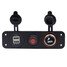 LED Cigarette Lighter Sockets Switch Power Supply 12-24V Dual USB Adapter Charger 5V 3.1A - 5