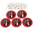 Rubber Office Sticker Car Logo Sign Smoking Warning Adhesive 5pcs - 3