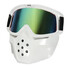 Green Detachable Goggles Motorcycle Helmet Lens Modular Face Mask Shield - 4