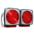 Square Orange Truck Trailer Rear Brake LED White Red Lamp Plate Lights Stud Tail Mount 12V - 2