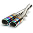 Muffler Twin Double Tip Motorcycle Universal Steel Exhaust Tail Pipe - 4