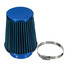 Universal Car Cone Air Intake Filter Clip Induction Hose Blue 3inch High Flow 76mm - 1