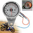 12V Universal Motorcycle Gauge LED Tachometer Speedometer Stainless Steel Tacho - 1