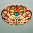 Light Retro Tiffany Glass Ceiling Lamp Fixture Flush Mount 16inch Living Room - 4