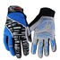 Cycling Bike Silicone Finger Warm Gloves Long Gel Bicycle Blue Full - 1