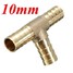 Fuel Hose 3 Way Piece 6mm Connector Brass Oil Gas Air 8MM 10MM 12mm Joiner - 5