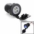 Outlet Car Dual USB Charger Cigarette 12V 20A Lighter Socket Blue Light - 1