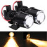 Pair Light Bracket Glass H3 55W 12V DRL Daytime Running Fog Projector Lens Car Bulb Amber LED - 1
