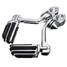 Adjustable 1.25inch Harley Davidson 32mm Short Mount Long Chrome Angled Foot Pegs Pedals - 5