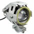 Waterproof Motorcycle LED Foglight Spot Headlight Angel Eyes 2Pcs Lamp U7 Silver Body - 2