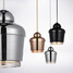 Pendant Lamp Carbon Metal Golden Steel Chandelier Light Black - 1