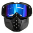 Modular Face Mask Shield Blue Lens Detachable Motorcycle Helmet Riding Goggles - 1