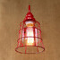 Country Wall Lamp American Red Glass Wrought Iron Vintage - 5