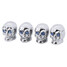 Dust Chrome Skull Covers 4pcs Caps Motorcycle Auto Tire Tyre Valve - 5