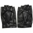 Women Driving Mittens Fingerless Sports Motorcycle Dance PU Leather Gloves - 4