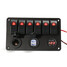 Dual USB Power Charger Voltmeter LED Rocker Switch Panel 6 Gang Marine Boat Rv - 6