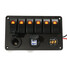 Dual USB Power Charger Voltmeter LED Rocker Switch Panel 6 Gang Marine Boat Rv - 4