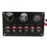 Rocker Switch Panel Circuit Cigarette Lighter Socket 6 Gang Voltmeter Boat Marine USB Socket - 2