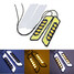 Light Pair Shape Teeth Yellow 800LM White Daytime Running Fog Turn Signal COB LED DRL - 1