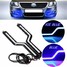 Pair Fog Lights Bright DRL Strip COB Daytime Running Lights - 1