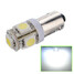 LED Car White Light 70-Lumen BA9S 5-SMD DC 12V 1.2W 6500K - 1