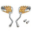 Rearview Skull Motorcycle Universal Chrome Mirrors Gold - 2