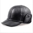 Cap Fleece Leather Winter Warm Flat Hat Driving Men Ear - 1