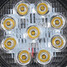 9LED Fog Headlamp Round Offroad Truck Yellow Light SUV ATV 27W Work - 9