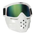 Green Detachable Goggles Motorcycle Helmet Lens Modular Face Mask Shield - 3