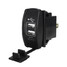 UTV Dual USB Charger Rocker Switch Backlit Blue LED Boat Car 12V-24V Waterproof - 3