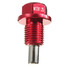 Anodized Drain Plug Magnet M12x1.25 Oil Red Magnetic Engine - 2
