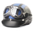 Leather Helmet With Motorcycle Half Open Face Sun Visor Goggles - 4