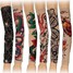 6pcs Style Stretchy Temporary Mix Tattoo Sleeves Halloween Party Arm Stockings - 1