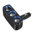 Foldable with LED 90 Degree 3 Way Car Cigarette Lighter Socket Power Splitter Adapter - 2