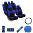 Full Universal Car Seat Covers Steel Ring Wheel Cover Belt Pad Protectors - 1