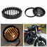 6inch Motorcycle Bullet Halogen Grill Cover Black Harley Headlight CNC Aluminum - 6