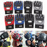 Outdoor Bicycle Cycling Gloves Motorcycle Riding Breathable Pair PU Leather Fingerless - 1