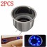 8LEDs Stainless Steel Cup Drink Holder 2Pcs Truck Marine Boat Car Blue Camper - 1