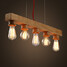 Handmade Led Chandelier Edison Wood Hanging Pendant Lamp - 3